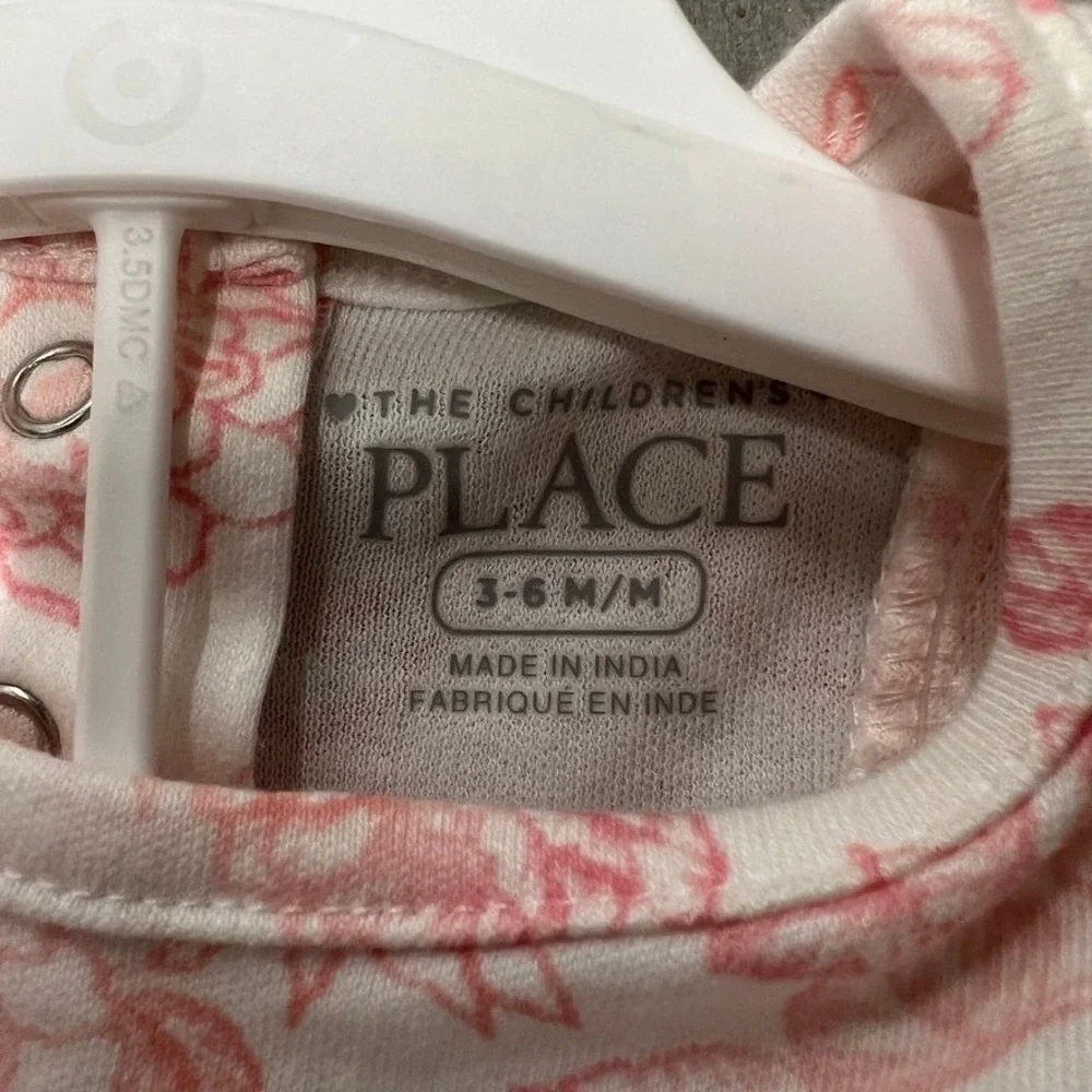 The Children's Place Baby Girl's Rose Coverall Footie Pajamas - Pink - 3-6 Month